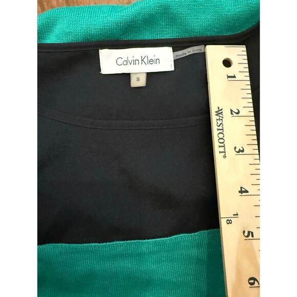 EUC Calvin Klein Navy Green Colorblock Sweater Size Small - Picture 5 of 6